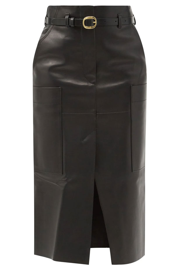 Randy B Leather Midi Skirt - Petar Petrov